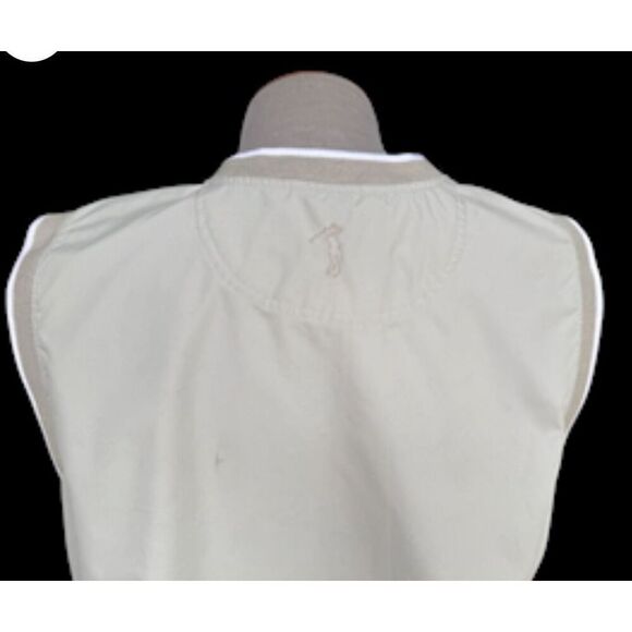 Consensus Men’s Golf Windbreaker Vest Pullover Sz. M Beige V-Neck Pockets - Picture 10 of 12